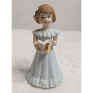 Growing Up Birthday Girls Enesco Age 6 Brunette Figurine 1982 (SEE DESCRIPTION)